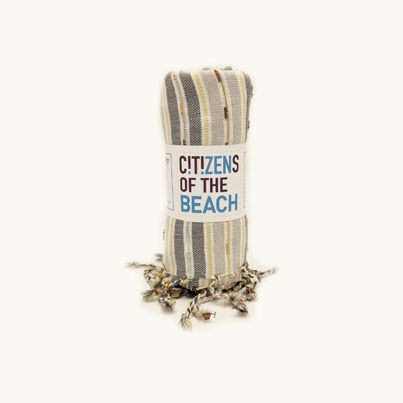 Sand Free Bohemian Beige Turkish Towels - 100% Cotton Boho Beach Bath Towel - Picture 6 of 8